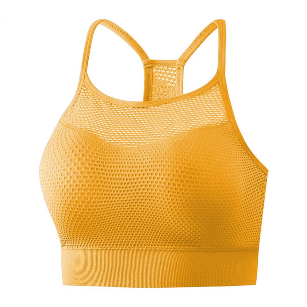 Sports Bra Racerback - Drahtloser, gepolsterter Racerback-Sport-BH, Damen-Mesh-Support-BH für Workout,